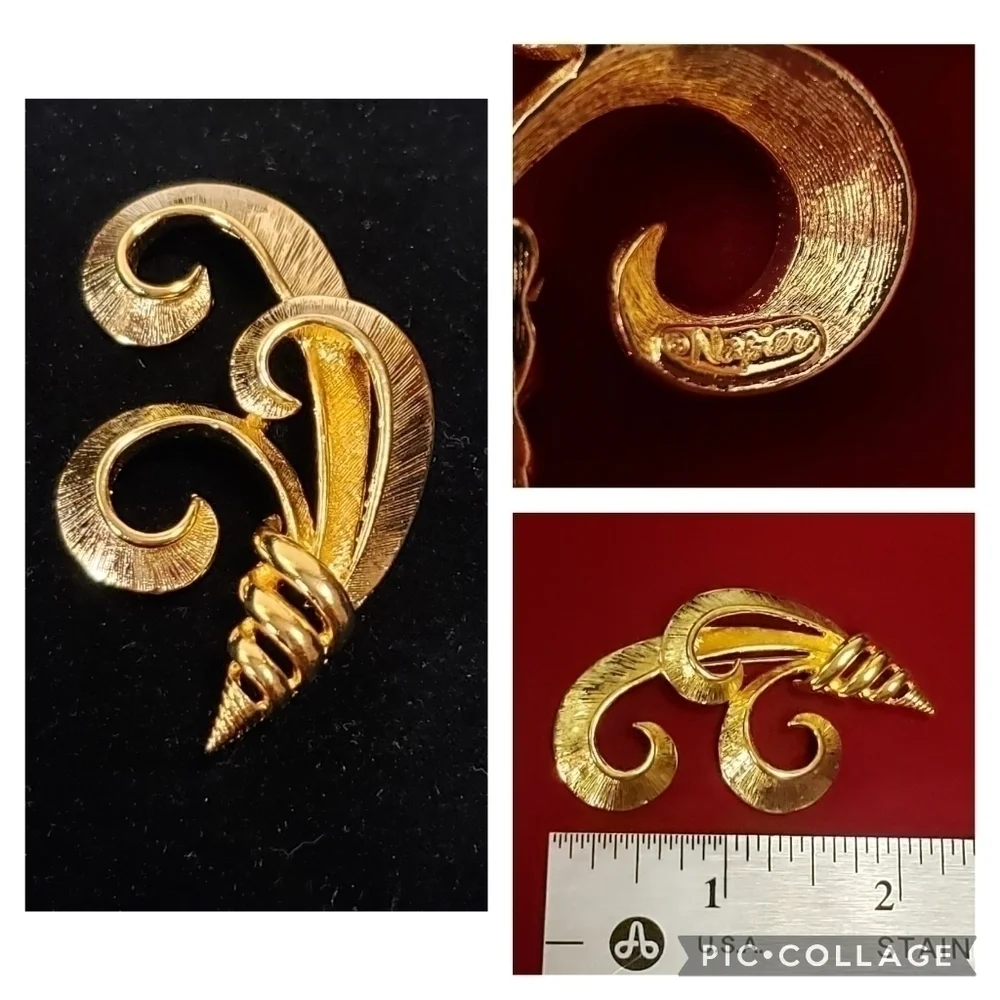 NAPIER Vintage Hallmark Lapel Pin Gold Lovely Professional